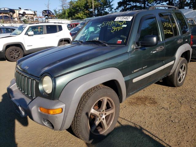 1J4GL48K62W222894 - 2002 JEEP LIBERTY SP GREEN photo 2