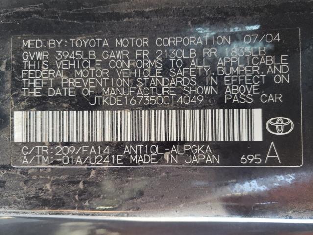 JTKDE167350014049 - 2005 TOYOTA SCION TC  ფოტო 10
