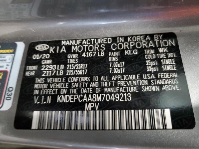 KNDEPCAA8M7049213 - 2021 KIA SELTOS LX SILVER photo 10