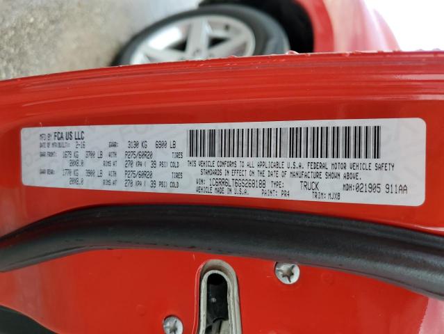 1C6RR6LT6GS268188 - 2016 RAM 1500 SLT RED photo 10