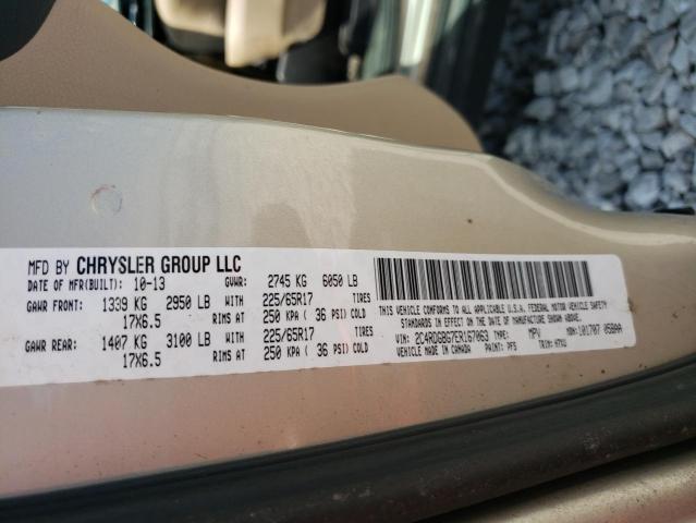 2C4RDGBG7ER167063 - 2014 DODGE GRAND CARA GOLD photo 10