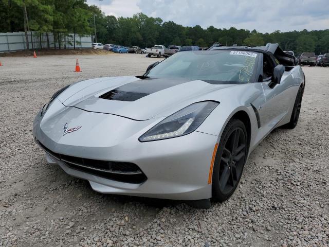 1G1YB2D75K5106216 - 2019 CHEVROLET CORVETTE S SILVER photo 2