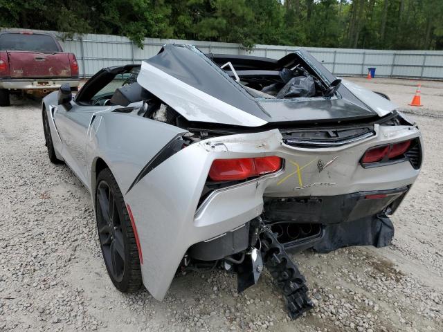 1G1YB2D75K5106216 - 2019 CHEVROLET CORVETTE S SILVER photo 3
