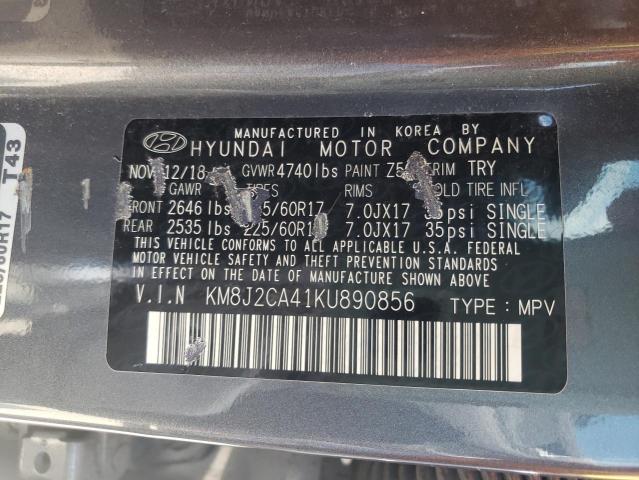 KM8J2CA41KU890856 - 2019 HYUNDAI TUCSON SE GRAY photo 10