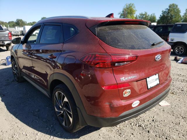 KM8J3CAL1KU888450 - 2019 HYUNDAI TUCSON LIM MAROON photo 3