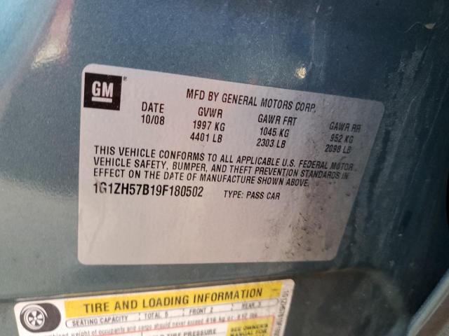 1G1ZH57B19F180502 - 2009 CHEVROLET MALIBU 1LT ლურჯი ფოტო 10