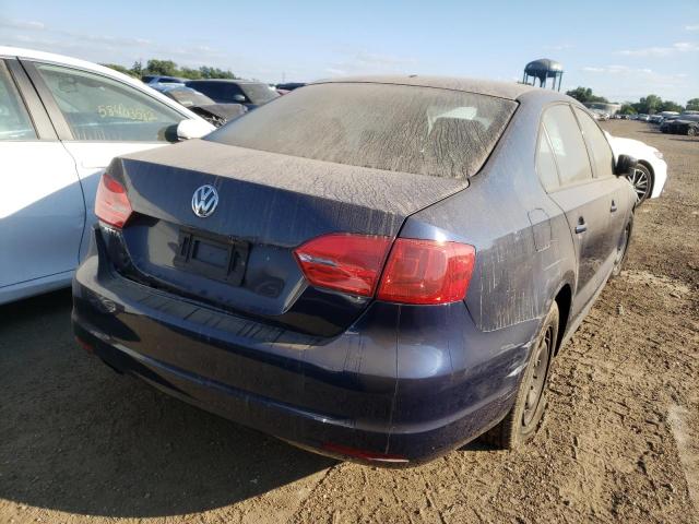 3VW2K7AJ3EM439665 - 2014 VOLKSWAGEN JETTA BASE 蓝色 照片 4