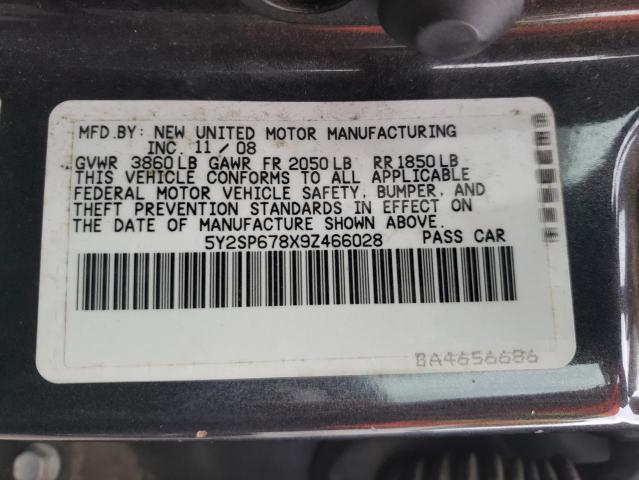 5Y2SP678X9Z466028 - 2009 PONTIAC VIBE GRAY photo 10