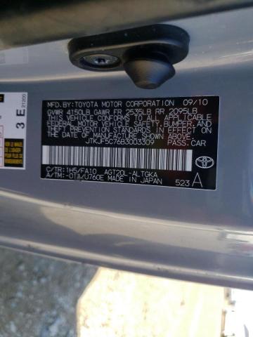 JTKJF5C76B3003309 - 2011 TOYOTA SCION TC Сірий фото 10