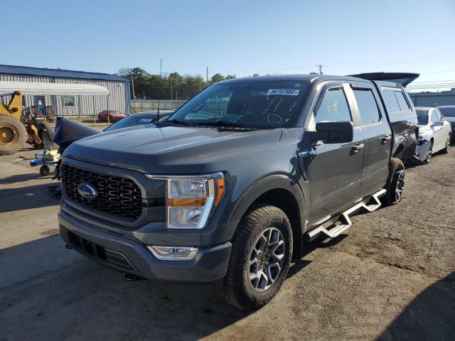 1FTEW1EP8MFC16911 - 2021 FORD F150 GRAY photo 2