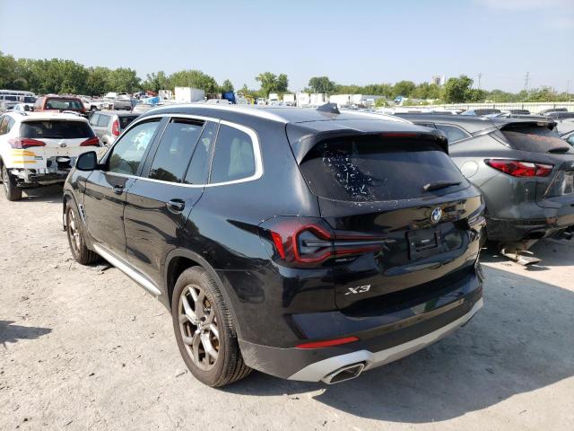 5UX53DP08N9L88705 - 2022 BMW X3 XDRIVE3 BLACK photo 3