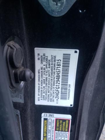 2HGFG12948H571815 - 2008 HONDA CIVIC EXL  照片 10