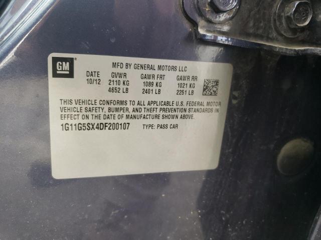 1G11G5SX4DF200107 - 2013 CHEVROLET MALIBU 3LT  照片 10