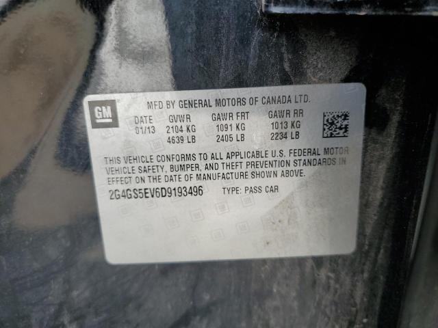 2G4GS5EV6D9193496 - 2013 BUICK REGAL BLACK photo 10