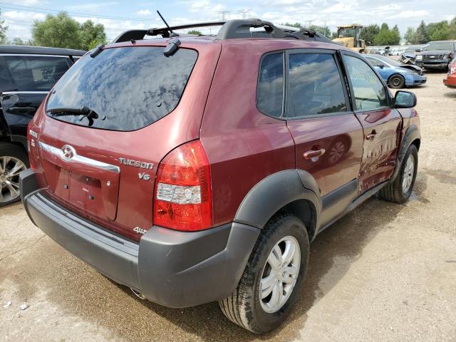 KM8JN72D17U610051 - 2007 HYUNDAI TUCSON SE RED photo 4