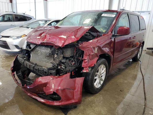 2C4RDGCGXGR392255 - 2016 DODGE GRAND CARA BURGUNDY photo 2