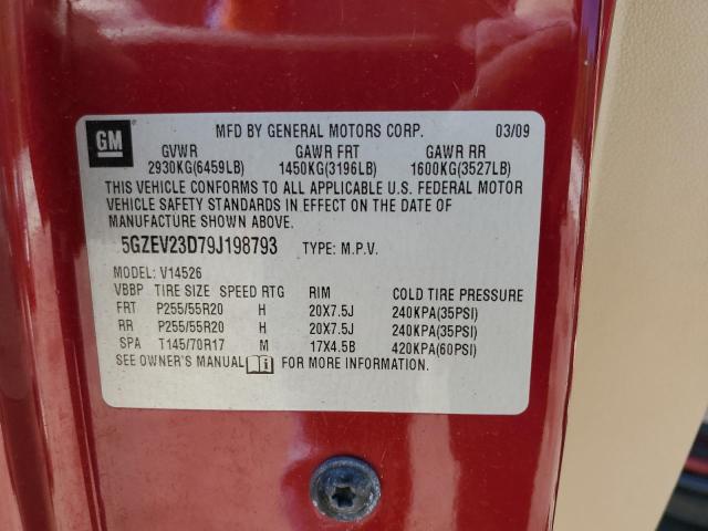 5GZEV23D79J198793 - 2009 SATURN OUTLOOK XR BURGUNDY photo 10