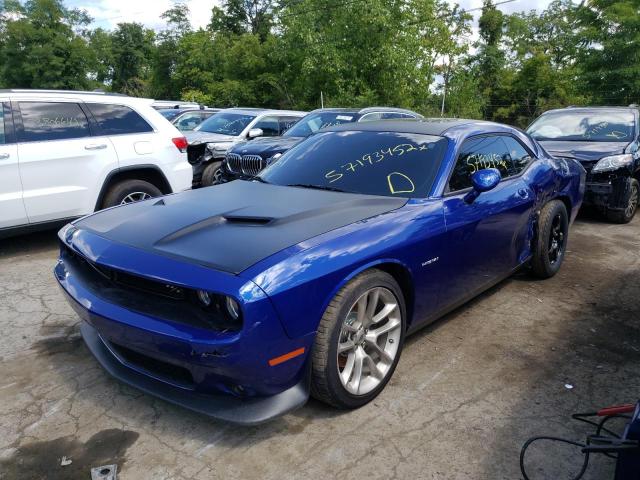 2C3CDZBTXLH227004 - 2020 DODGE CHALLENGER BLUE photo 2