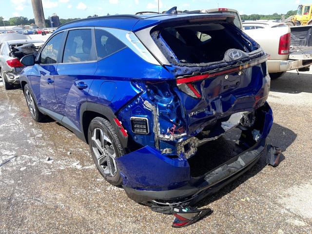 5NMJC3AE6NH008909 - 2022 HYUNDAI TUCSON SEL BLUE photo 3