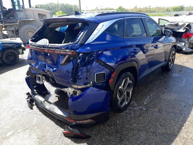 5NMJC3AE6NH008909 - 2022 HYUNDAI TUCSON SEL BLUE photo 4