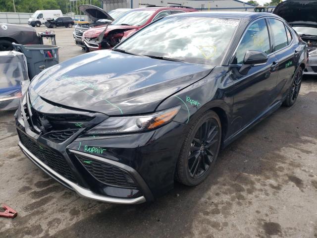 4T1K61BK5MU047451 - 2021 TOYOTA CAMRY XSE BLACK photo 2