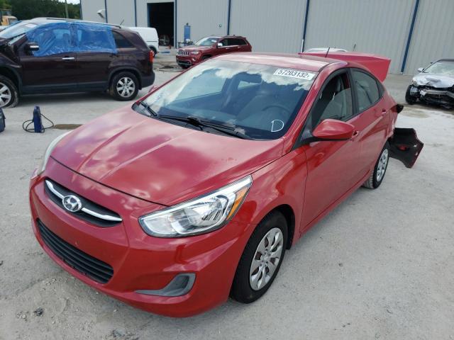 KMHCT4AEXHU308394 - 2017 HYUNDAI ACCENT SE RED photo 2