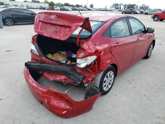 KMHCT4AEXHU308394 - 2017 HYUNDAI ACCENT SE RED photo 4