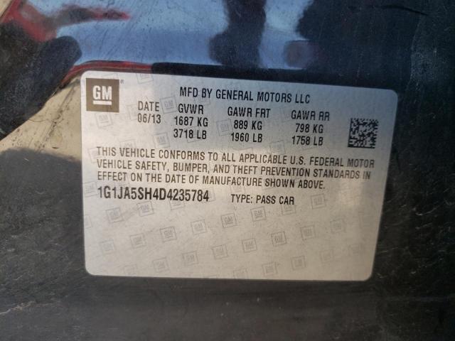 1G1JA5SH4D4235784 - 2013 CHEVROLET SONIC LS GRAY photo 10