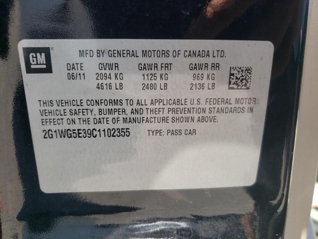 2G1WG5E39C1102355 - 2012 CHEVROLET IMPALA BLACK photo 10