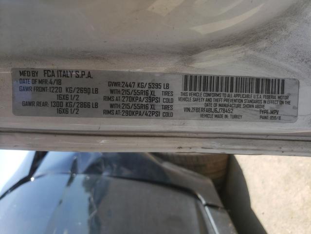 ZFBERFAB1J6J78452 - 2018 RAM PROMASTER თეთრი ფოტო 10