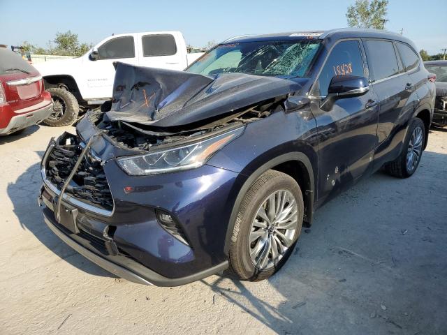 5TDFZRBH3MS150288 - 2021 TOYOTA HIGHLANDER BLUE photo 2