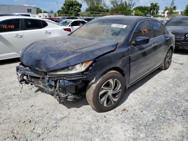 1HGCR2F37GA057558 - 2016 HONDA ACCORD LX BLUE photo 2