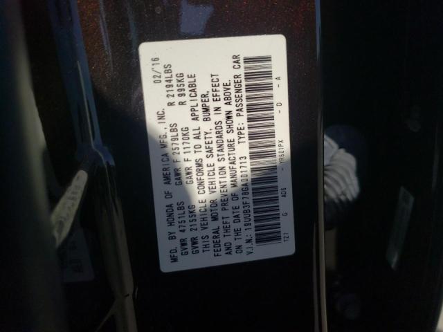 19UUB3F78GA001713 - 2016 ACURA TLX ADVANC BLACK photo 10