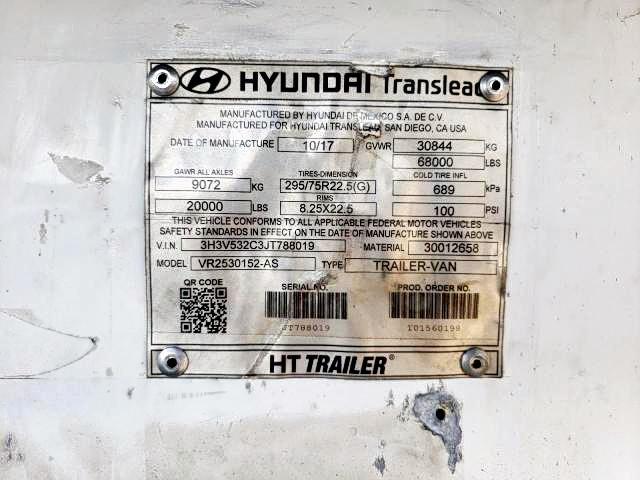 3H3V532C3JT788019 - 2018 HYTR TRAILER WHITE photo 10