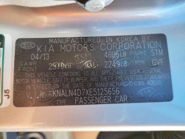 KNALN4D7XE5125656 - 2014 KIA CADENZA PR SILVER photo 10