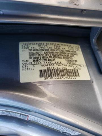 3N1BC11E89L465113 - 2009 NISSAN VERSA S SILVER photo 10