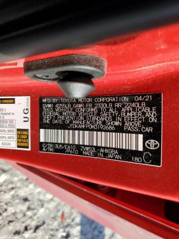 JTDKAMFP0M3192686 - 2021 TOYOTA PRIUS PRIM 红色 照片 10