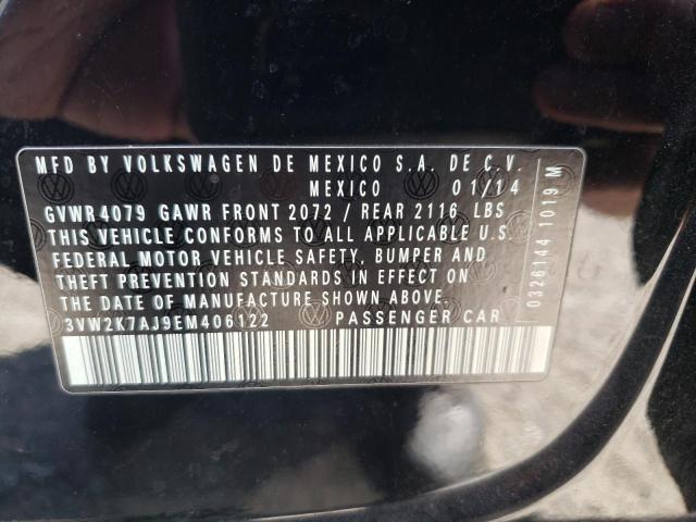 3VW2K7AJ9EM406122 - 2014 VOLKSWAGEN JETTA BASE 黑色 照片 10