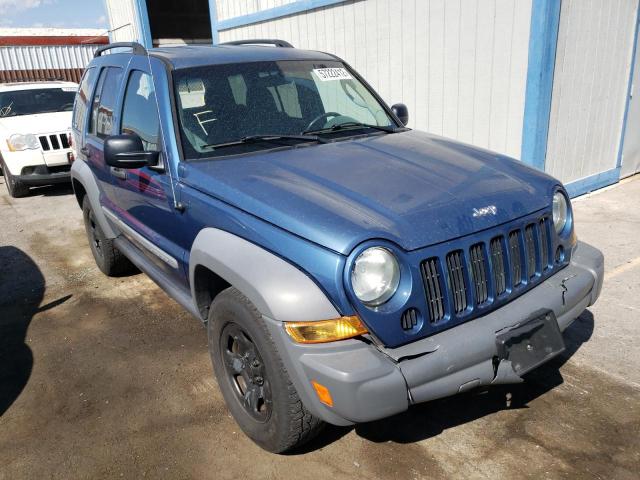 1J4GL48K15W504364 - 2005 JEEP LIBERTY SP BLUE photo 1