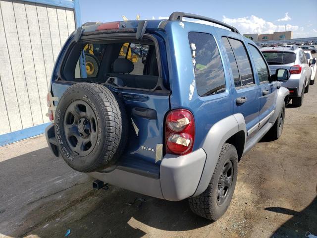 1J4GL48K15W504364 - 2005 JEEP LIBERTY SP BLUE photo 4