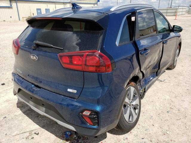 KNDCB3LC1L5396882 - 2020 KIA NIRO LX BLUE photo 4