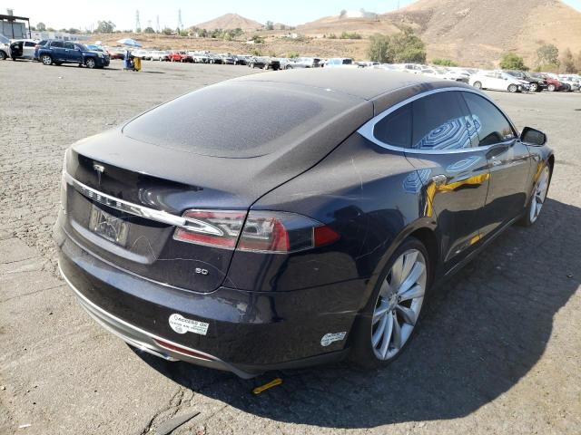 5YJSA1AG9DFP09203 - 2013 TESLA MODEL S Կապույտ լուսանկար 4