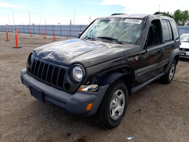 1J4GL48K16W139959 - 2006 JEEP LIBERTY SP GRAY photo 2