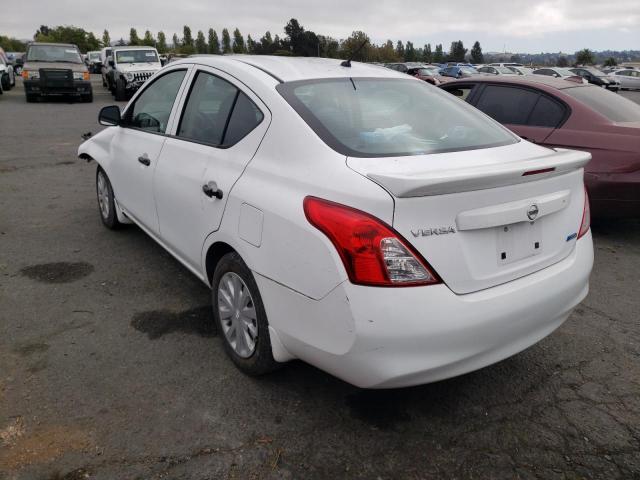 3N1CN7AP3EL824624 - 2014 NISSAN VERSA S WHITE photo 3