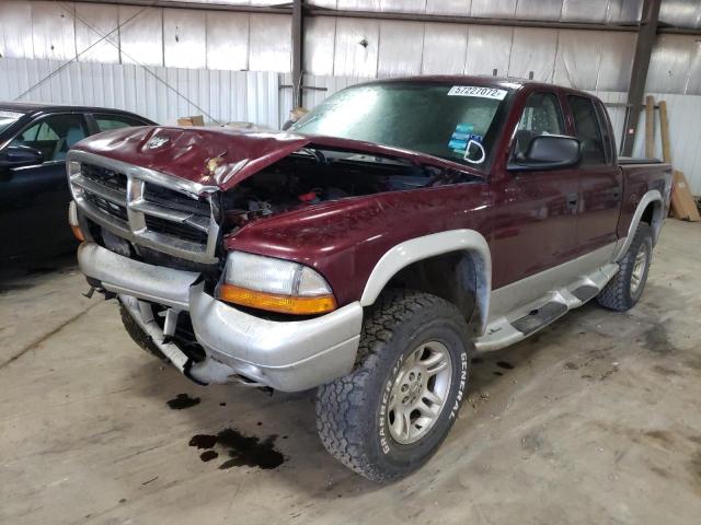 1D7HG48N33S311023 - 2003 DODGE DAKOTA QUA BURGUNDY photo 2