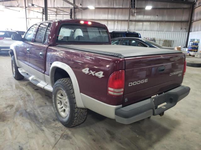 1D7HG48N33S311023 - 2003 DODGE DAKOTA QUA BURGUNDY photo 3