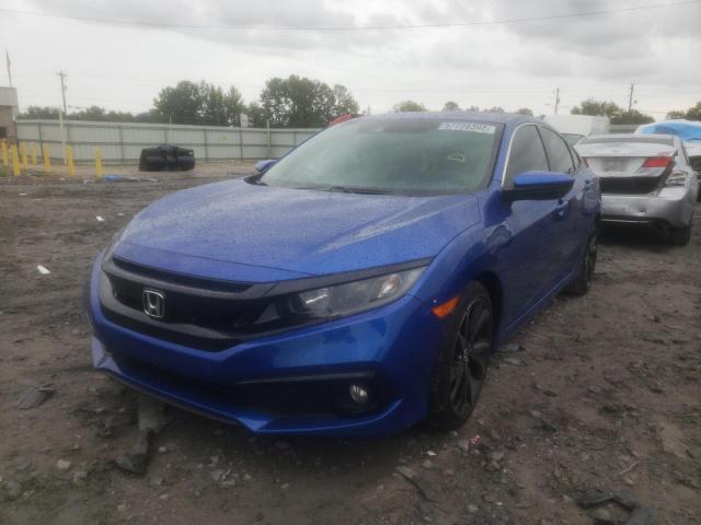 2HGFC2F83LH551504 - 2020 HONDA CIVIC SPOR BLUE photo 2