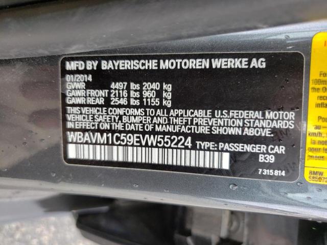 WBAVM1C59EVW55224 - 2014 BMW X1 GRAY photo 10