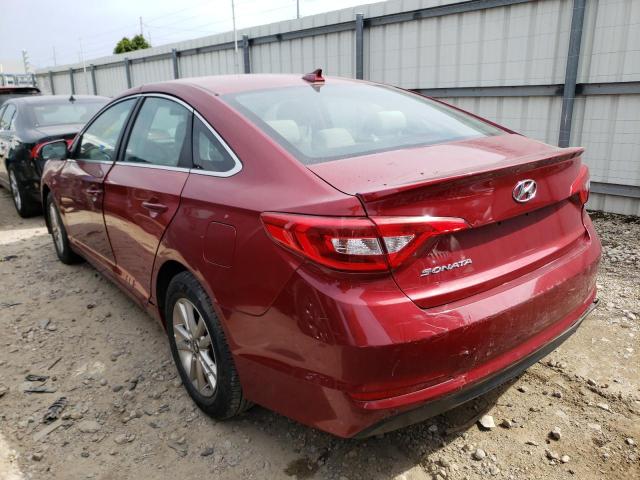 5NPE24AF5GH406010 - 2016 HYUNDAI SONATA SE RED photo 3