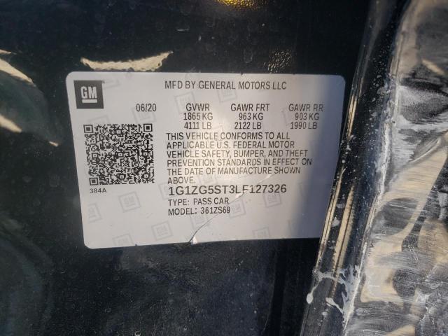 1G1ZG5ST3LF127326 - 2020 CHEVROLET MALIBU RS 黑色 照片 10